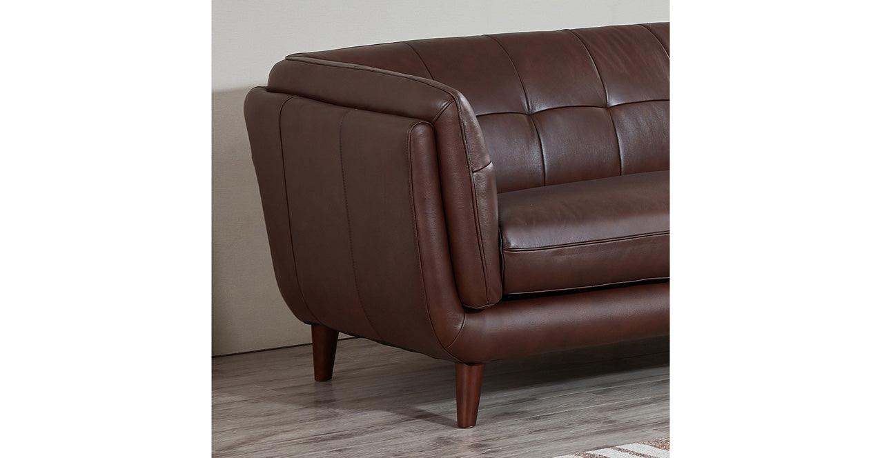 Solana Leather Sofa Collection, Brown - Hydeline USA